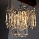 J.T Kalmar 'Glaçon' chandelier, Frosted Glass, 2 Levels, Austria, 1970