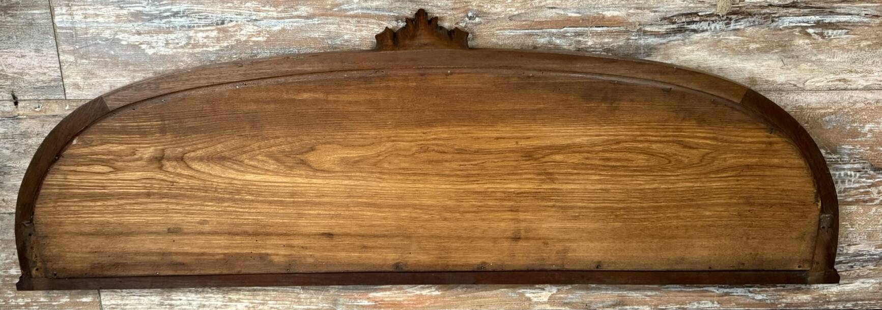 Very large Louis XVI style half-moon mirror in mahogany