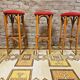 Set de 3 tabourets de bar en bois courbé 1960