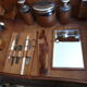 Leather and brass nineteenth monogrammed MCS suitcase