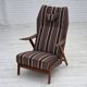 1960s, Swedish armchair, furniture wool fabric, oak wood, teak wood.