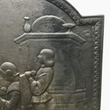 Fireplace plate "reading girl in front of the fire"