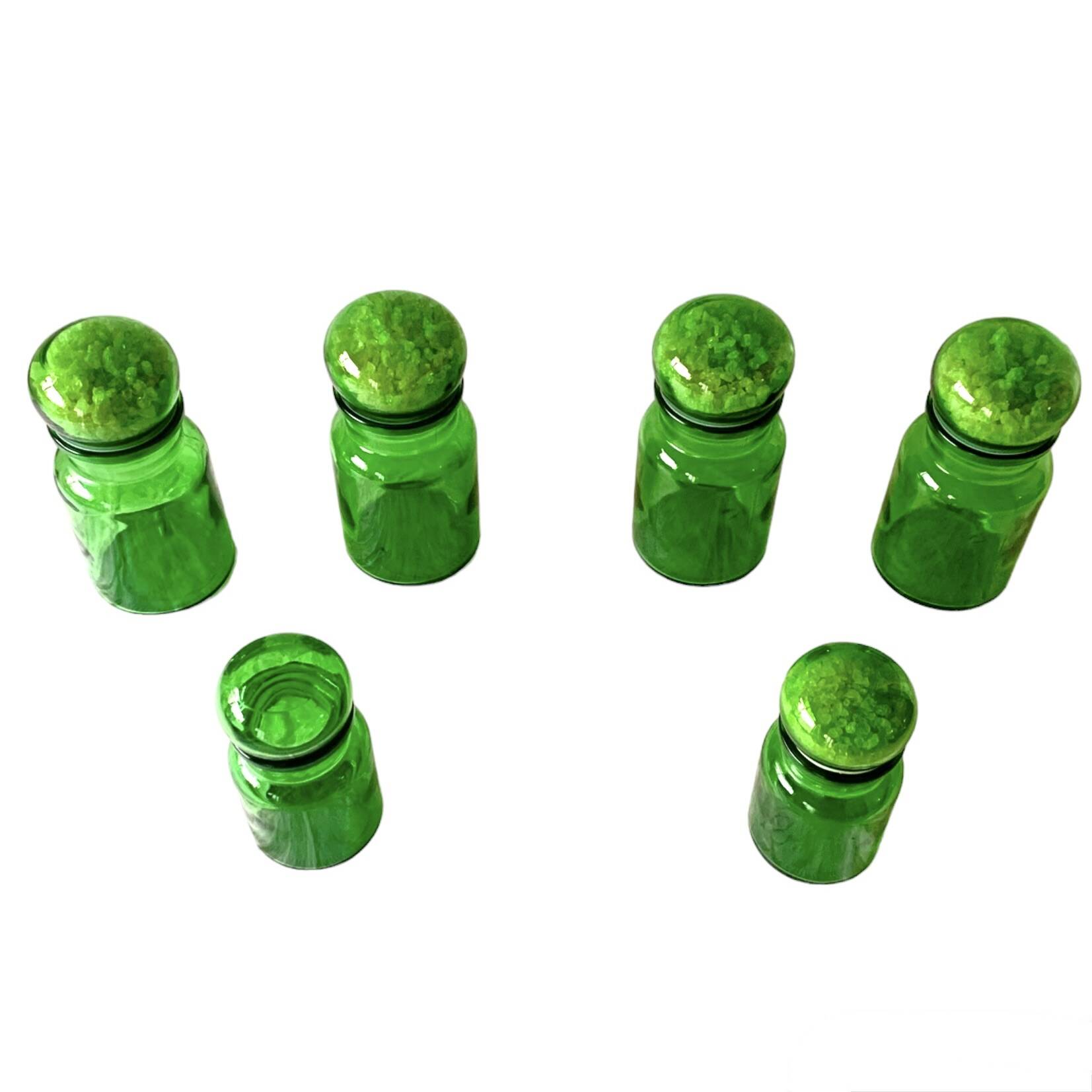 Lot de 6 pots d'apothicaire en verre