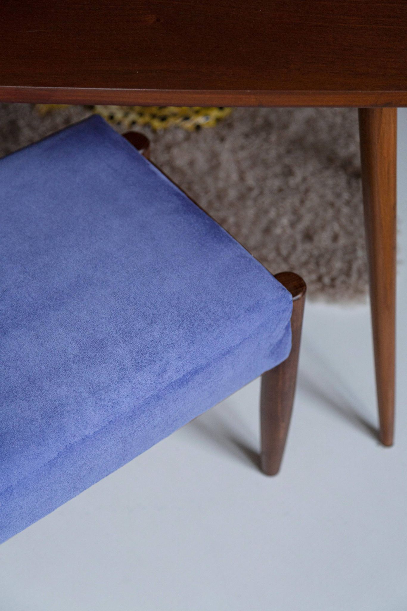 Vintage Violet Stool Mid-Century Violet, Edmund Homa, 1960s