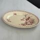 Oval plate, red iron earth, Gien honeysuckle model - antique earthenware