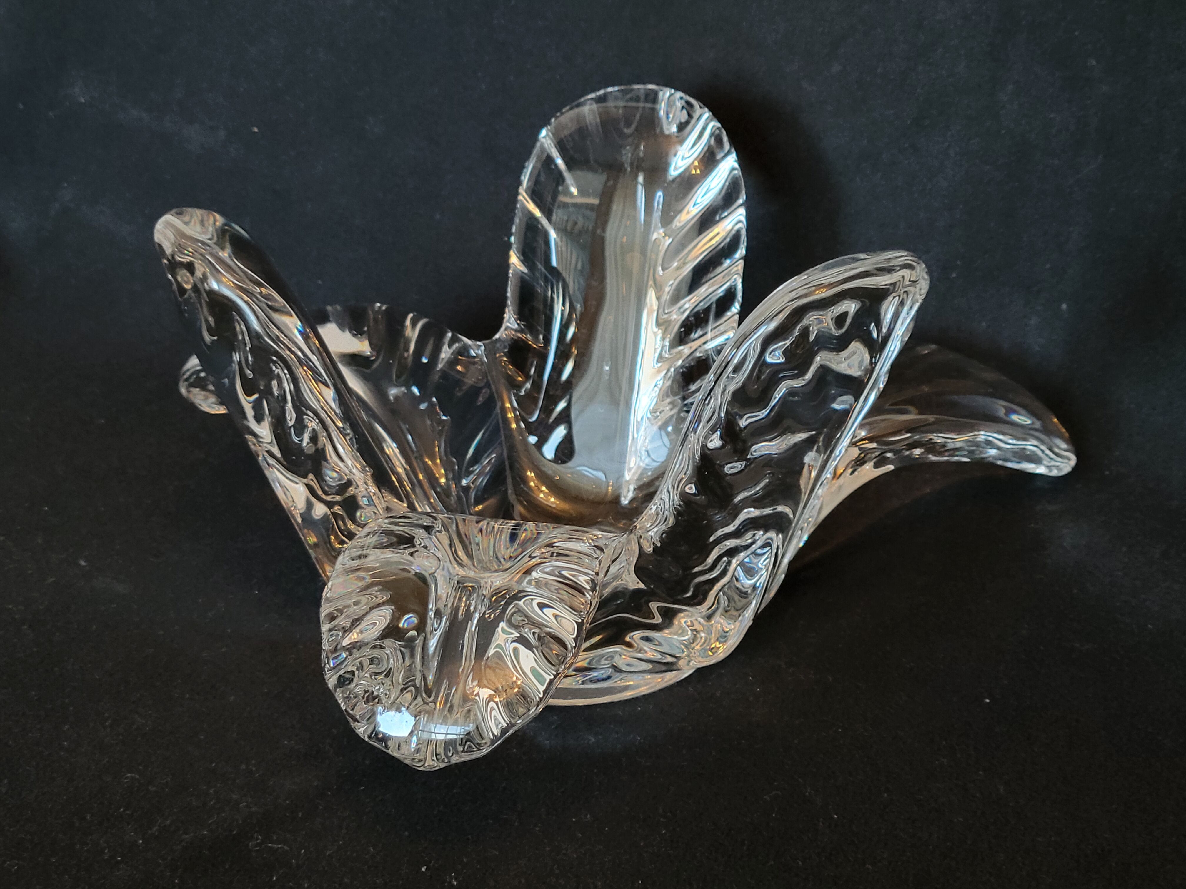 Valves the Chatel empty cut crystal pocket plant shape 50s - 60s