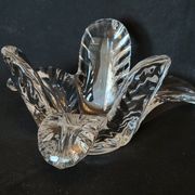 Vannes le Chatel coupe vide poche en cristal forme végétale années 50 - 60