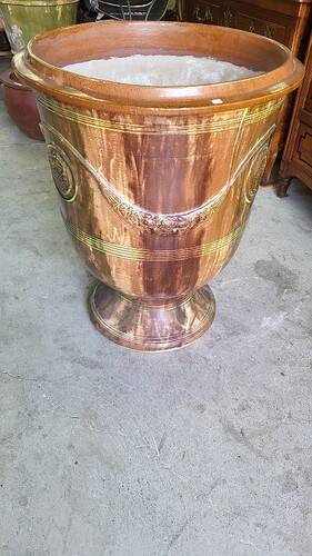 Large glazed terracotta flower pot Boisset Anduze 2002