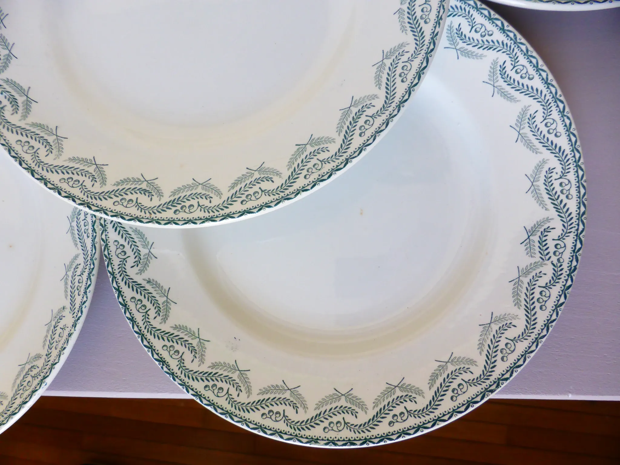 5 flat plates in ironstone from St Amand model Réjane 210726