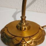Art nouveau swan neck and tulip glass lamp