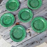 6 green slip plates