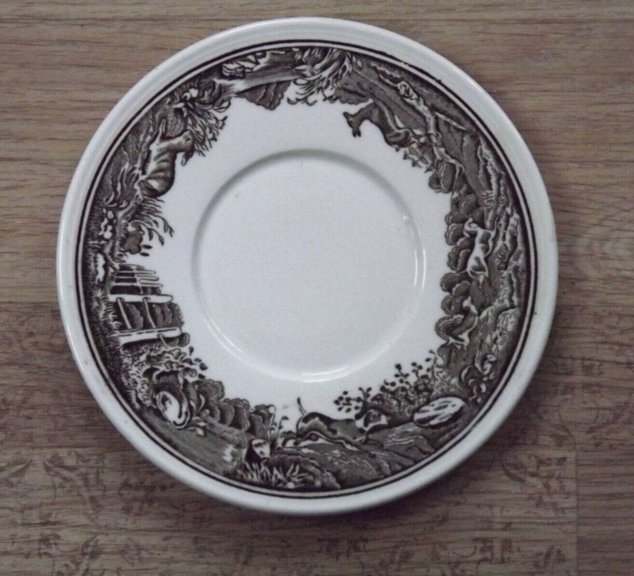 Set of 4 saucers Quality Retired Villeroy & Boch Black/White Anjou Design 4656