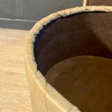 Coffre en cuir couleur mastic 1970