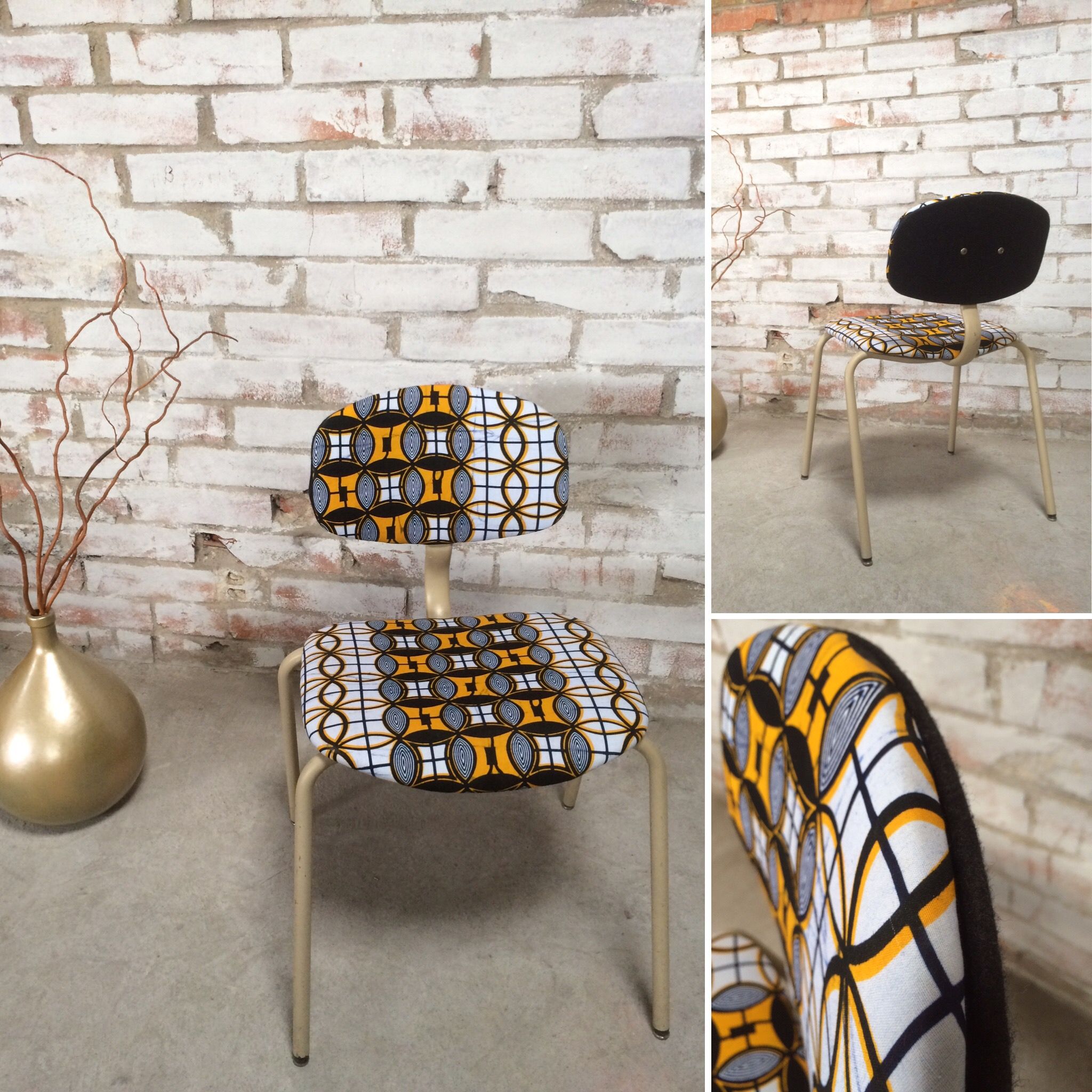 Vintage ethnic strafor tubular chair revisited with wax