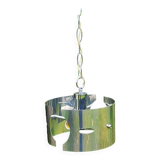 Design chandelier of the 70s in chromed metal