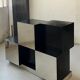 Cubes rétro des années 1970, bar et cabinet de rangement en noir et acier par Roberto Monsani