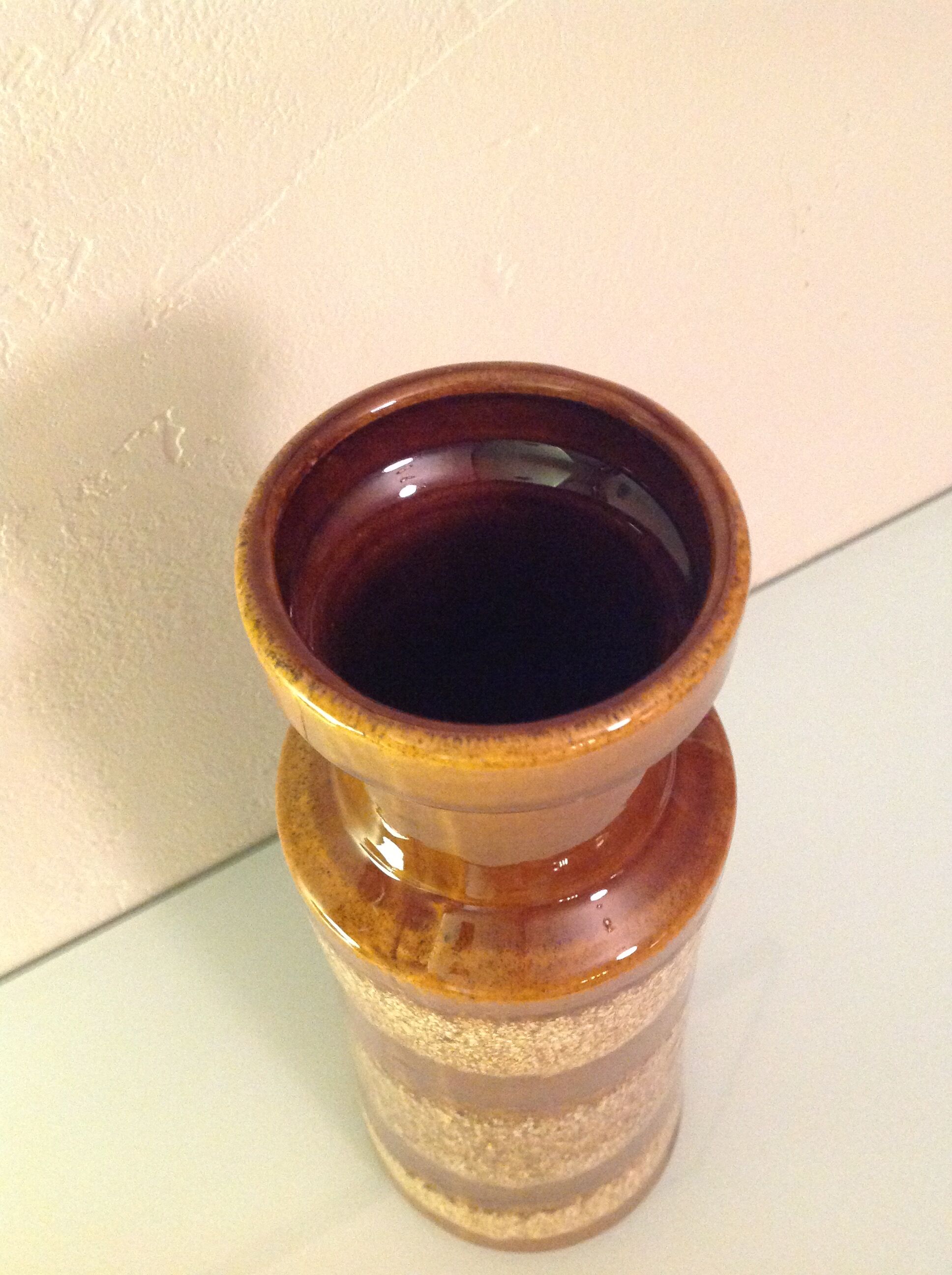 Scandinavian style beige and light brown ceramic vase