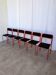 Set of 6 red & black metal chair: space age stackable dining chair baša