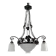 Wrought iron chandelier, tulips / pressed-molded glass bowl, Art Deco, 1930