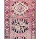 Soft Pink & Orange Rare Style Vintage Runner Rug, 91x359 Cm