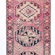 Soft Pink & Orange Rare Style Vintage Runner Rug, 91x359 Cm