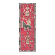Vintage Turkish Hand-Knotted Wool Cotton Pink Runner Rug 85x260