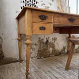 Blonde walnut desk and pine top 1900
