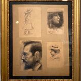 Tableau ancien, portraits , début XX siècle