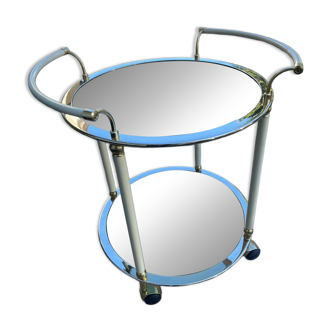 1960s glass and brass bar cart