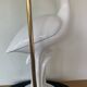 Very large flemish white ceramic lamp 50's italy 97cm with lampshade