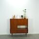 Teak veneer wall cabinet with flap, bar cabinet vintage