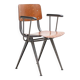 Chaise style Friso avec accoudoirs chene et metal