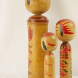 Set of 3 large japanese kokeshi