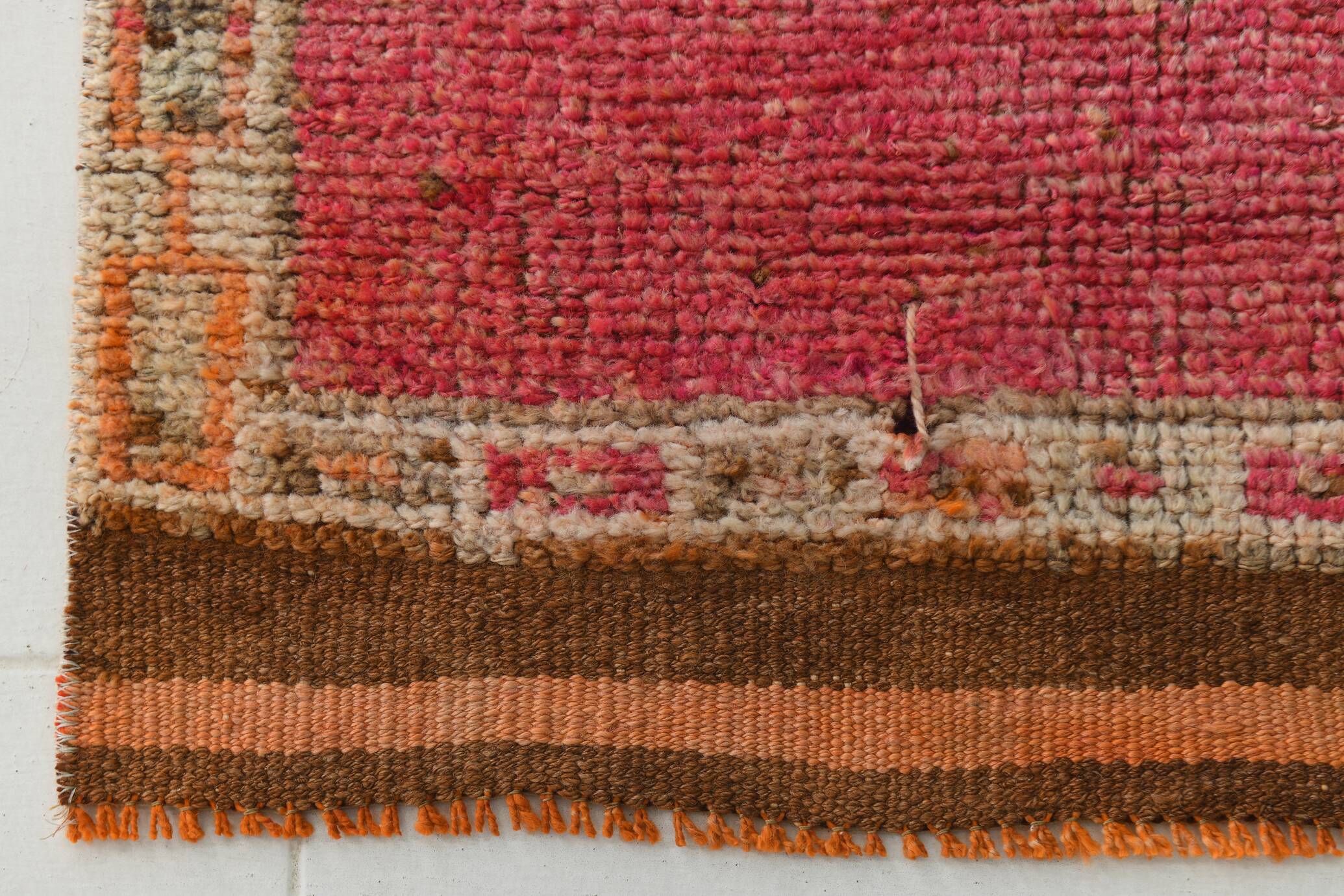 3x10 Faded Pink Handmade Orientel Runner, Decorative Hall Rug, 92x307Cm