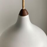 Opaline lamp and teak by Uno and Östen Kristiansson for Luxus