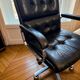 Co Fe Mo armchair in black leather - Vintage 80s - Adjustable height