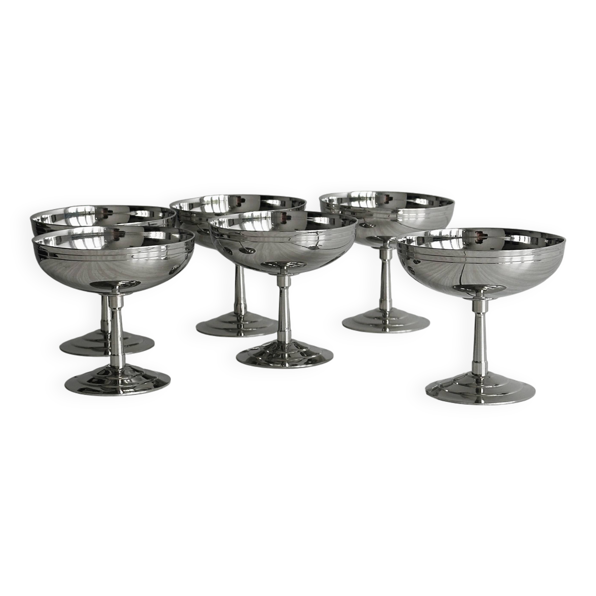 6 Letang Remy stainless steel footed bowls