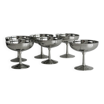 6 coupelles sur pied en inox Letang Remy