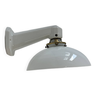 Old vintage ceramic & opaline wall light