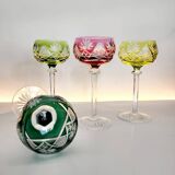 Box of 4 Val Saint Lambert "Berncastel" no. 204 Roemer glass – Belgium 1905