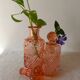 Lot of 3 moulded pink crystal bottles in the Portieux-Vallérysthal style – vintage