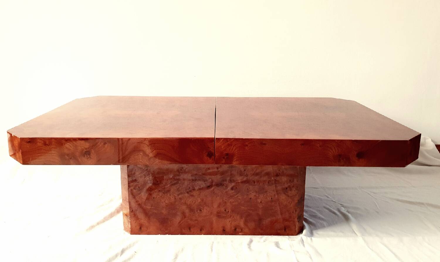 Elm burl coffee table, 70s