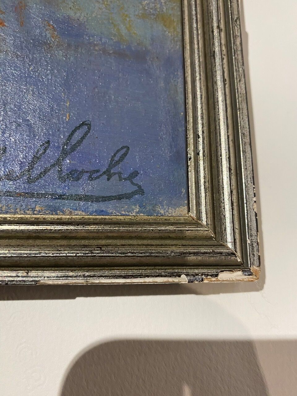 Old painting, landscape on the edge of a pond, Signed Michel Loche (1897;1976)