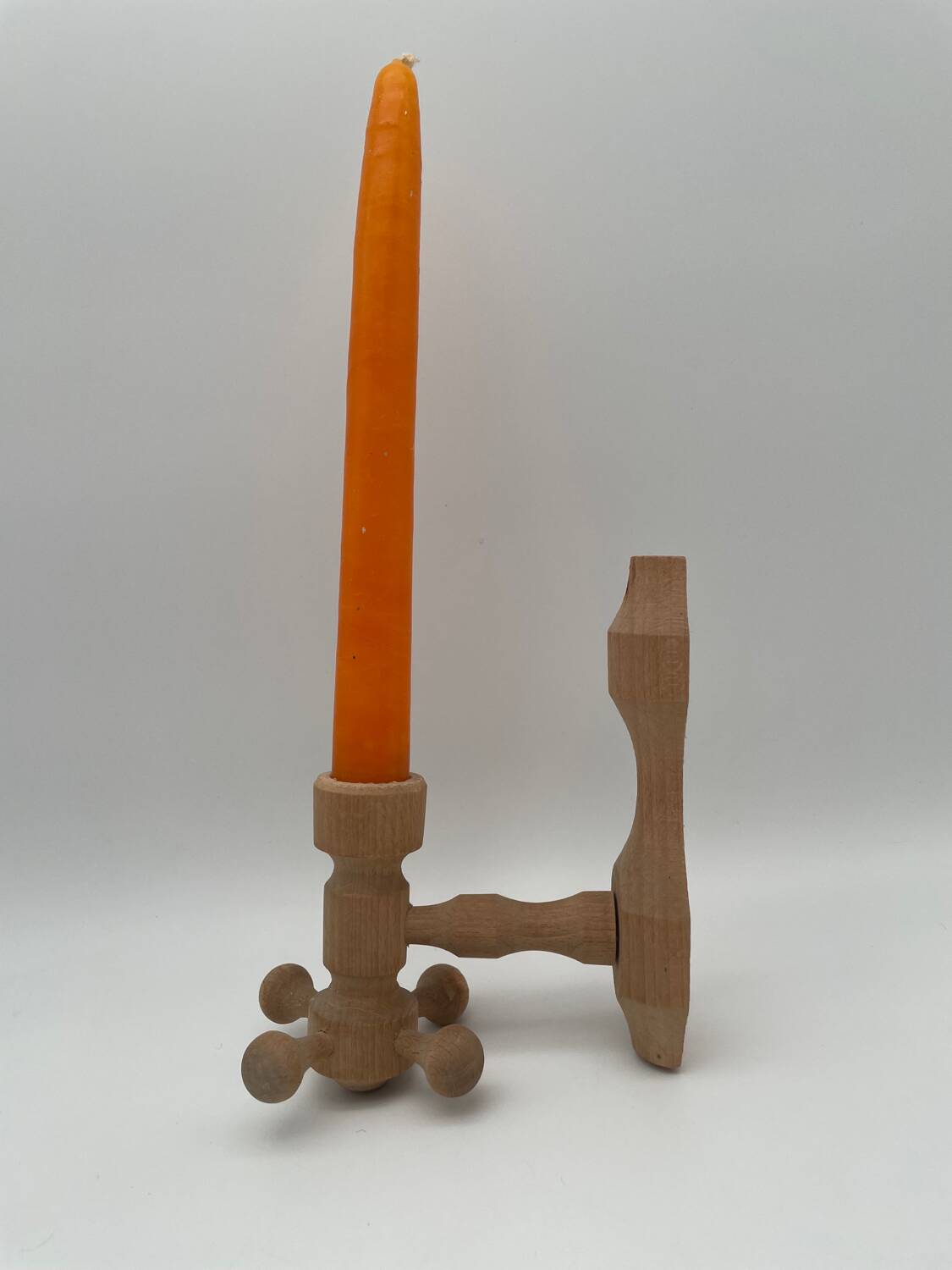 Vintage design wooden candle holder 1970 Arne Hoyer