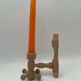 Vintage design wooden candle holder 1970 Arne Hoyer