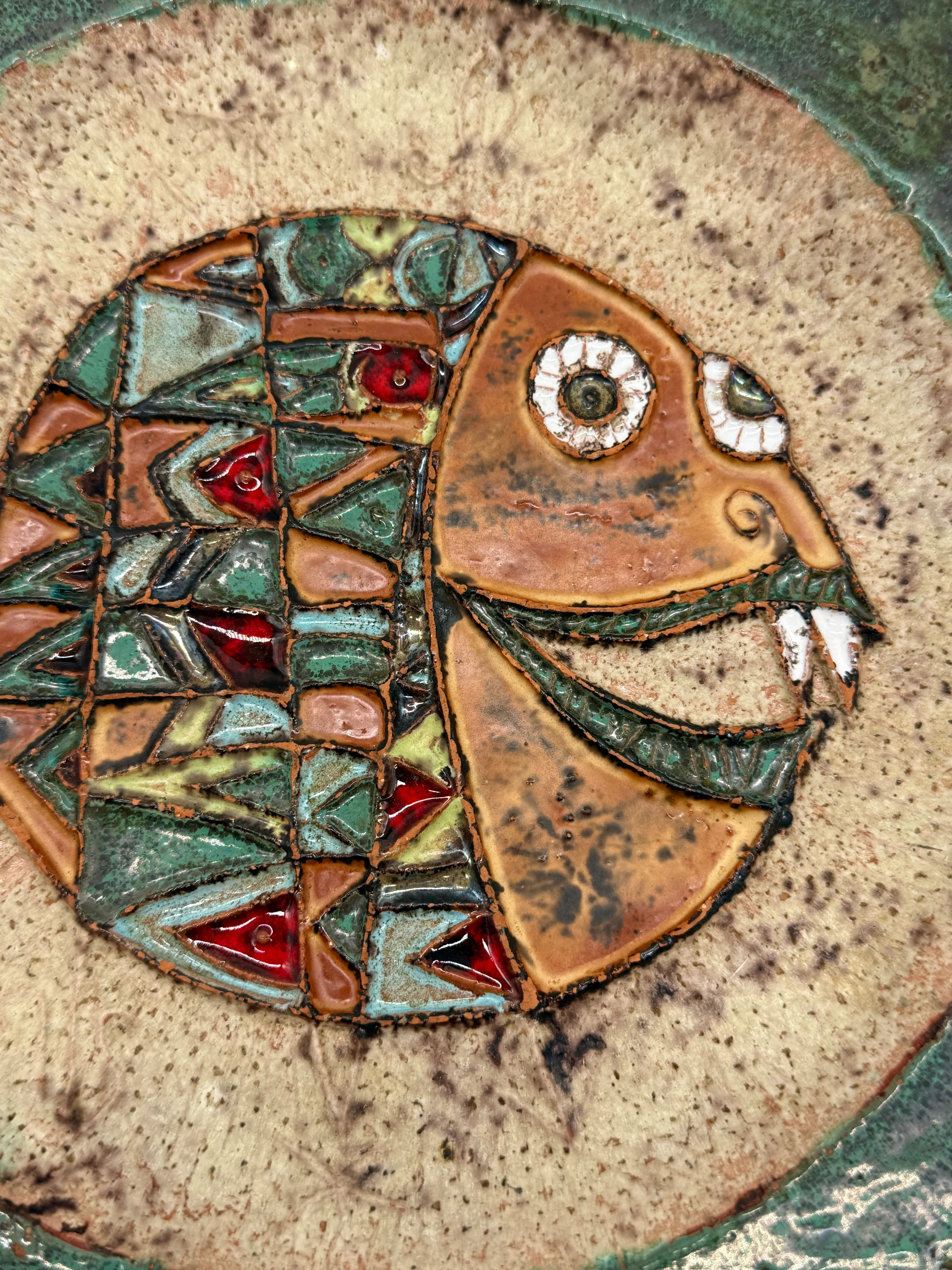 Wall ceramic "fish" – roland zobel, the cyclades 1970s