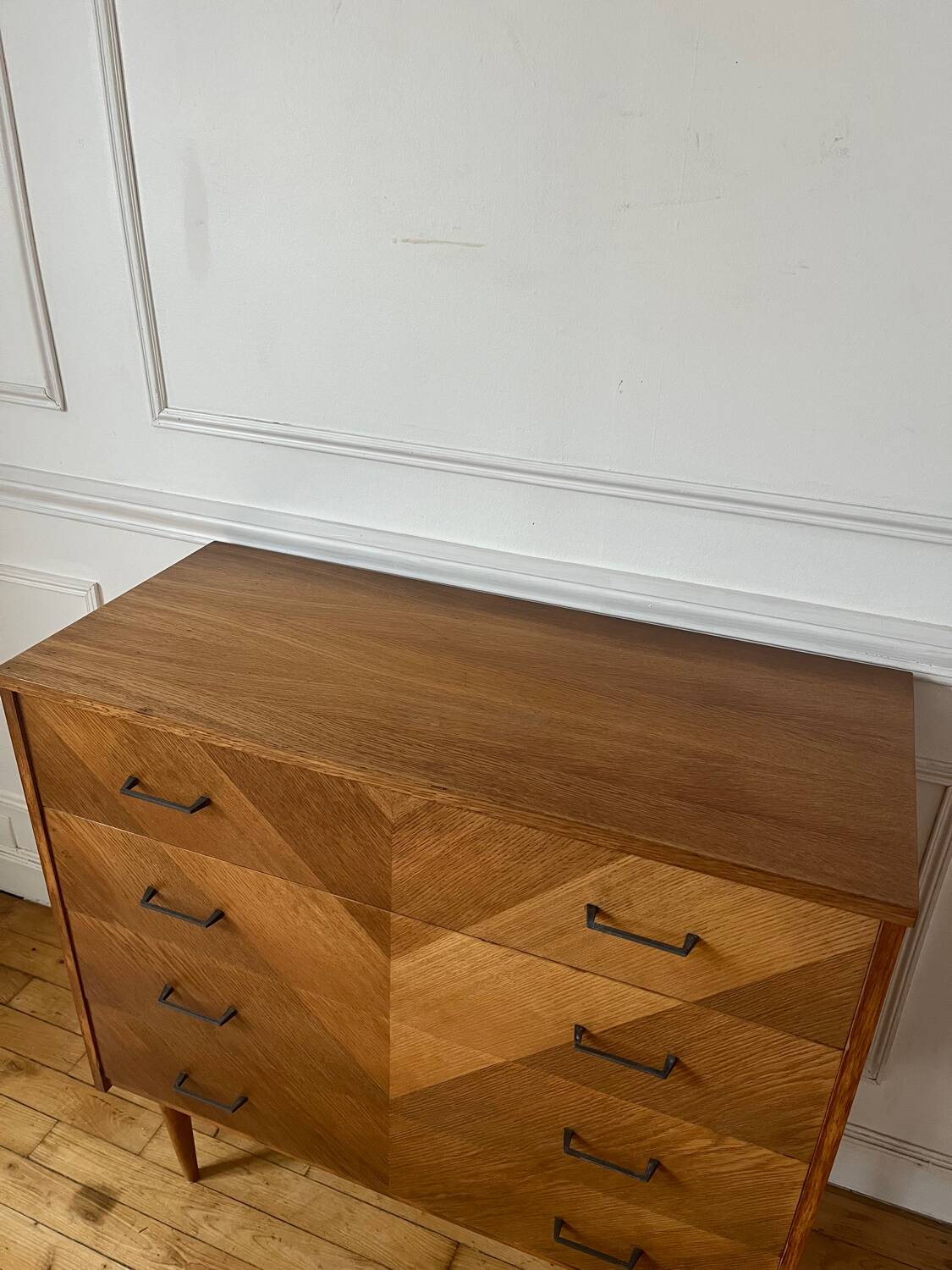 Commode en bois vintage années 50