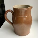 brown stoneware pitcher Digoin Sarreguemines vintage