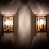 Pair Hollywood Regency Brass Wall lamps 1970s Germany