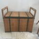 Vintage rattan bench chest